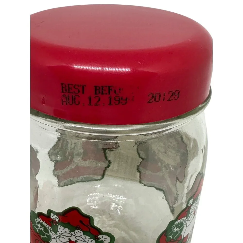 Vintage Christmas Apple Ornaments Santa Glass Jar Red Lid Holiday Tree Decor 8pc